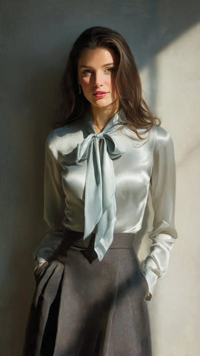 Silver Silk Elegant Portrait