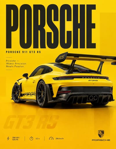 Porsche GT3 RS Editorial Poster