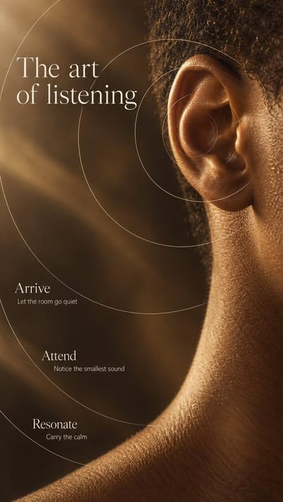 Amber Macro Editorial Poster with Serif Orbits