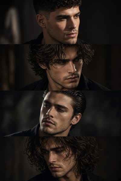 Four-Panel Hairstyle Portrait Collage