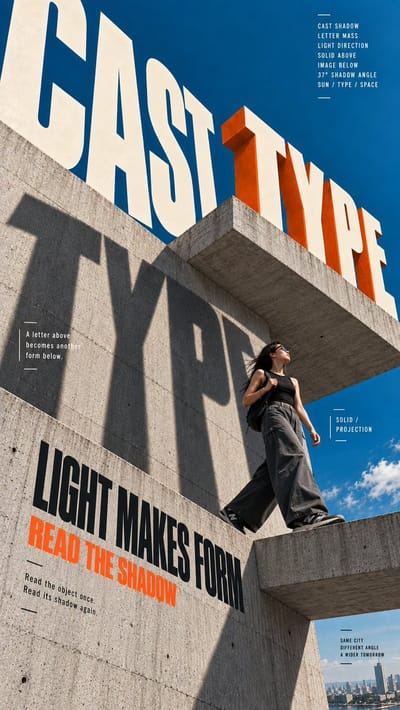 Brutalist Spatial Typography Posters