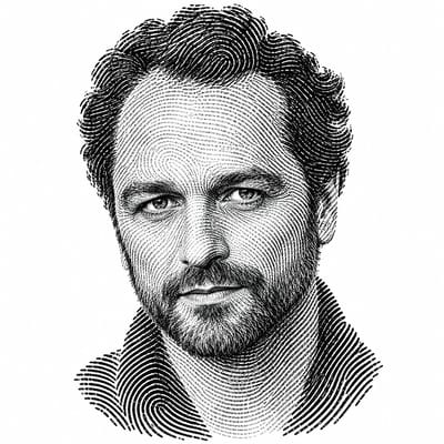 Biometric Fingerprint Line Art Portraits