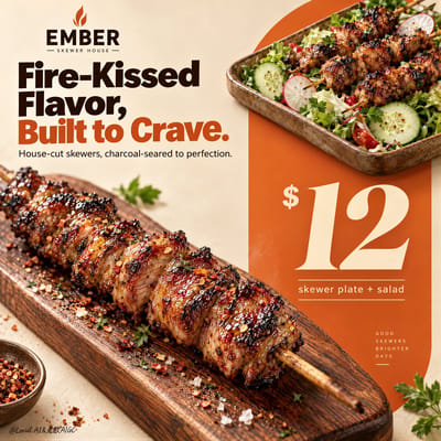 Premium Grilled Skewer Ad Poster