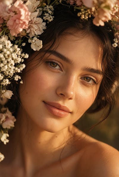 Floral Crown Beauty Portrait