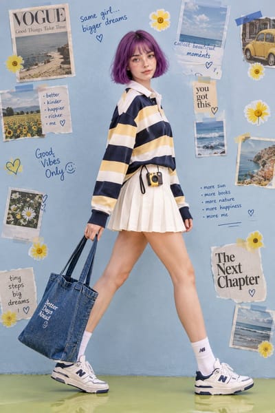 Retro Violet-Bob Fashion Editorial