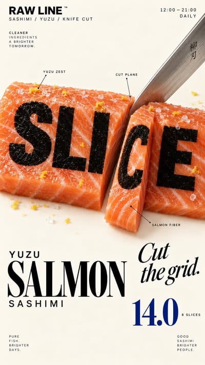 Food-Deformed Typography Editorial Poster
