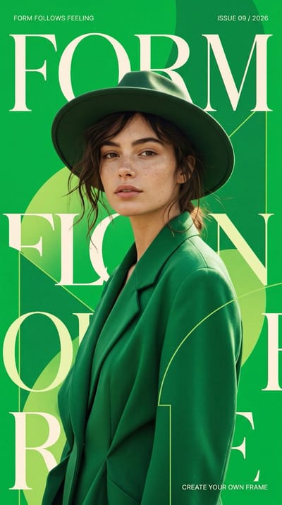 Parrot-Green Editorial Fashion Poster