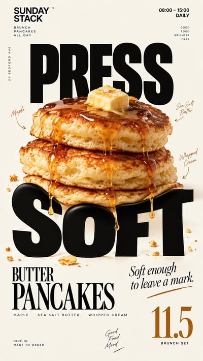 Food Reshapes Typography Poster