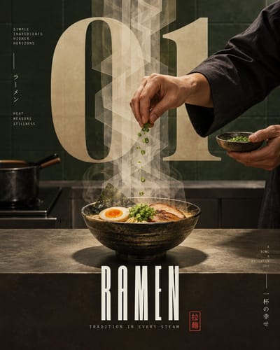 Steamed Dumplings Editorial Poster