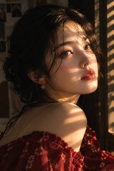Golden-Hour Red Portrait