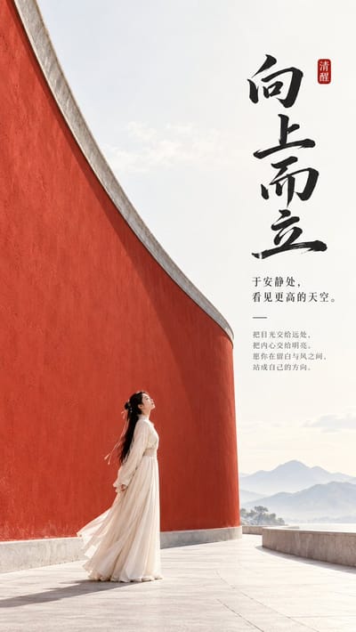 Oriental Zen Poster: Standing Upward