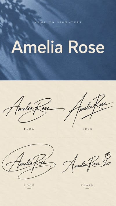 Name to Signature Design Sheet
