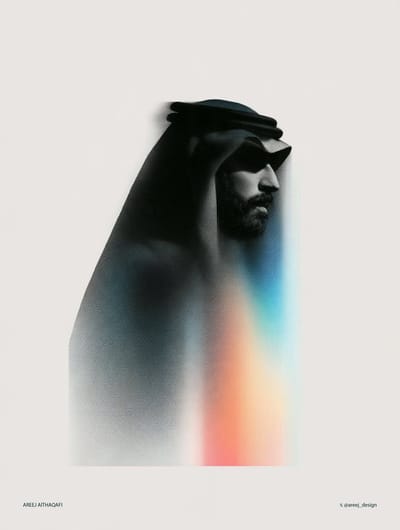 Halftone Saudi Man Illustration