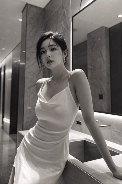 Minimalist White Dress Portrait