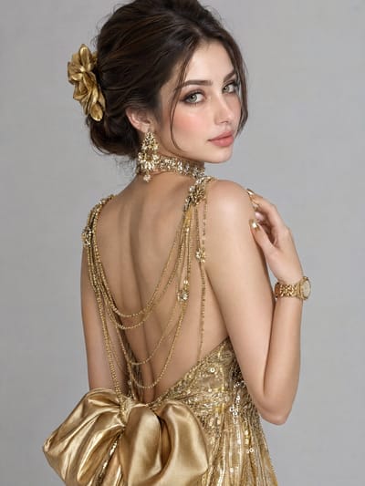 Luxury Golden Fashion Portrait