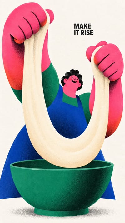 Geometric Character Editorial Poster