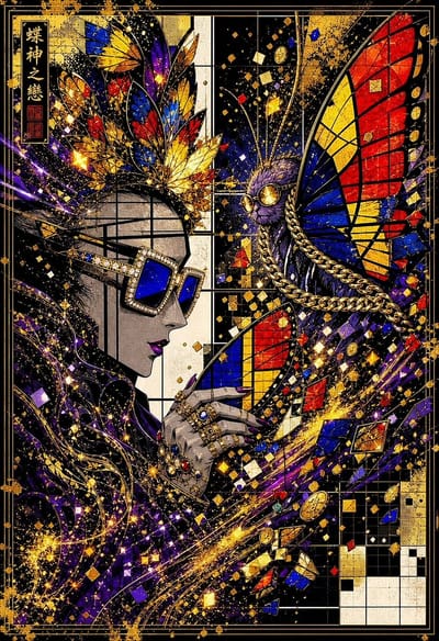 Mystical Golden Butterfly Goddess