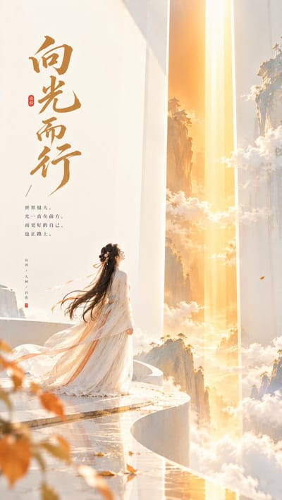 Eastern Zen Journey Toward Light Poster