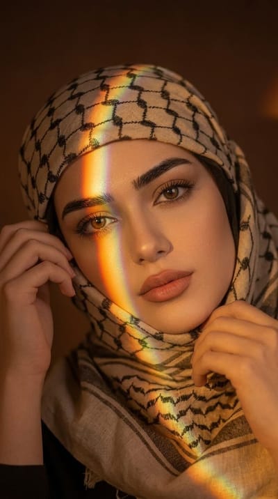 Cinematic Keffiyeh Editorial Portrait