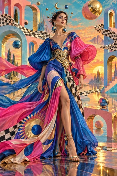 Surrealist Fashion Editorial Portrait