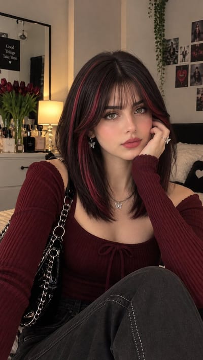 Cozy Burgundy Korean Portrait