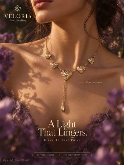 VELORIA Heartline Lariat Jewelry Campaign