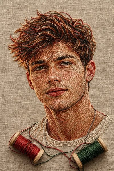 Embroidered Thread Portrait