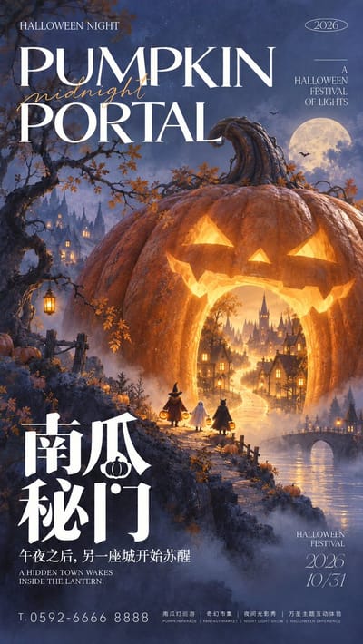 哥特巨物万圣节海报