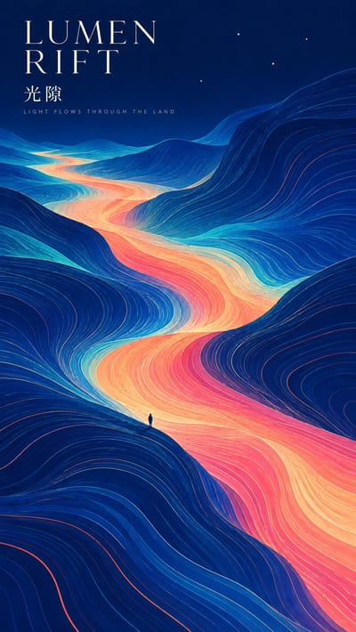 等高线抽象地景海报