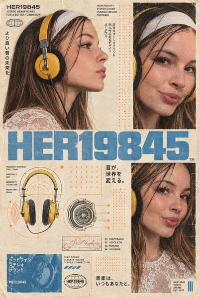 1970s Japanese Headphone Poster