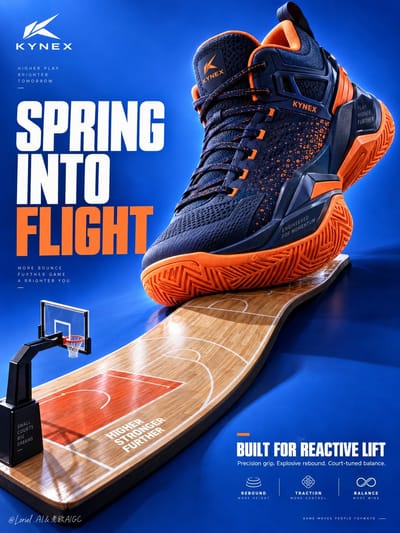 KYNEX Explosive Rebound Basketball Shoe Poster