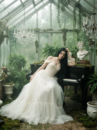 Greenhouse Piano Fashion Editorial