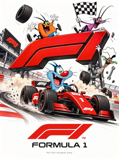Cartoon Character × Brand Logo Parody Poster