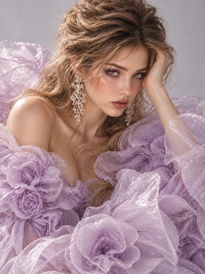Lavender Haute Couture Editorial Portrait