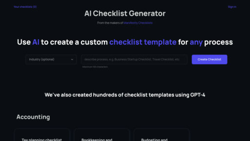 image of Checklistgenerator AI