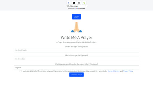 image of Write Me A Prayer