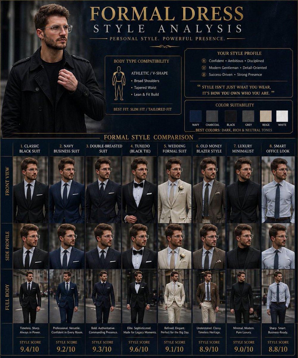 Men's Formal Style Analysis Poster