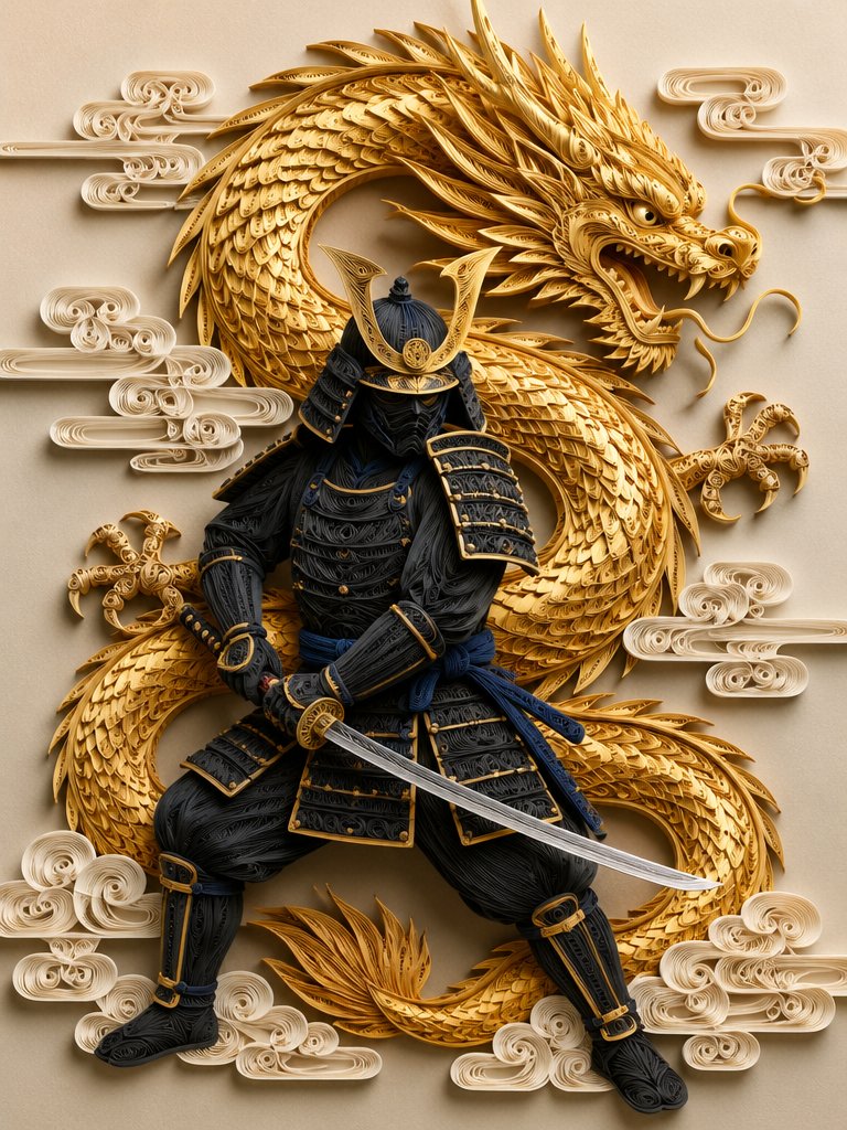 紙藝捲紙武士