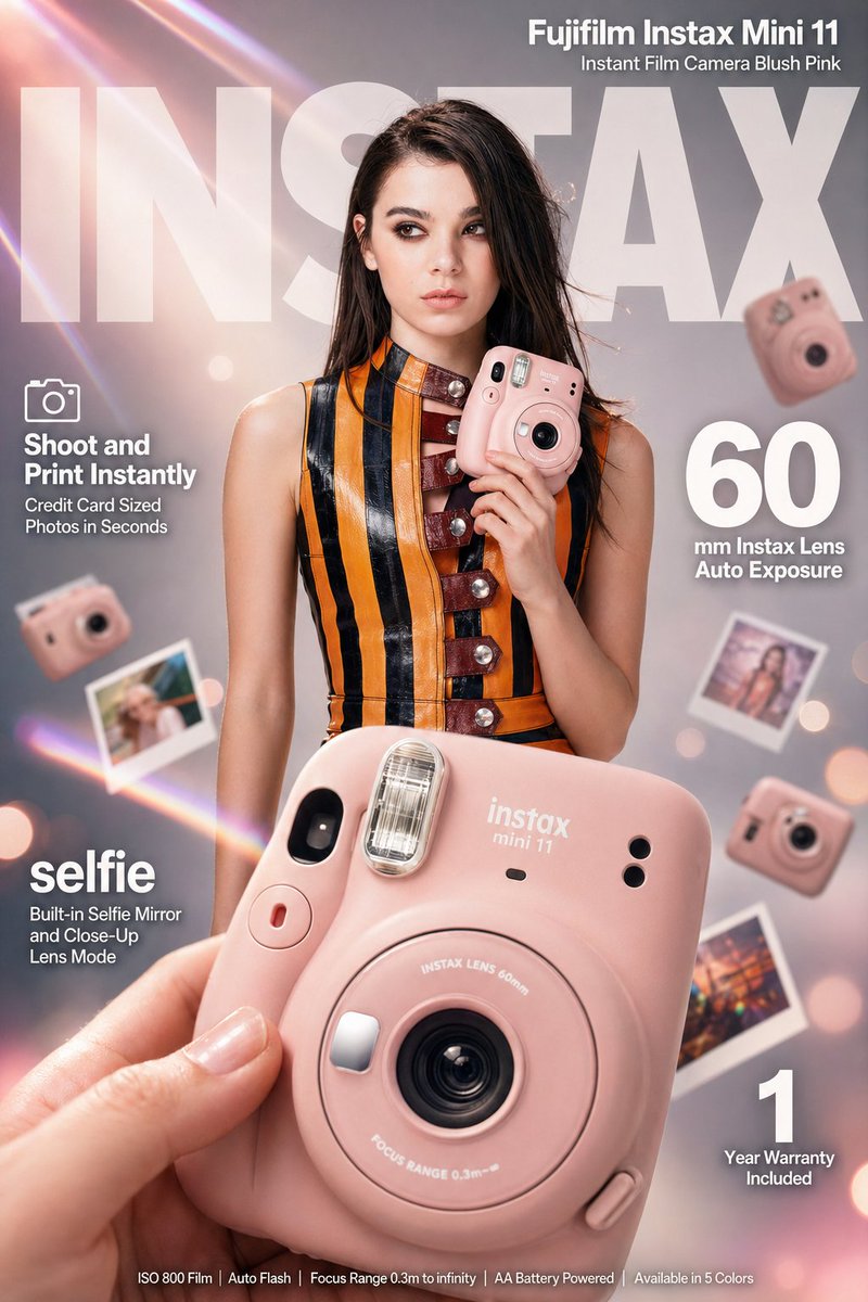 Anúncio Infográfico Instax Mini 11