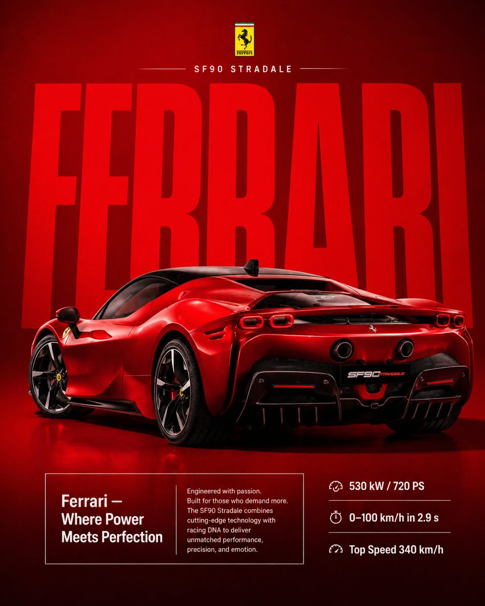 Premium-Poster des roten Ferrari