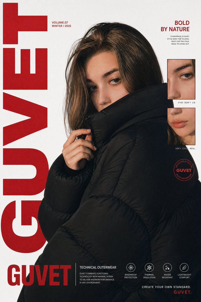 Pôster Editorial de Moda Inverno