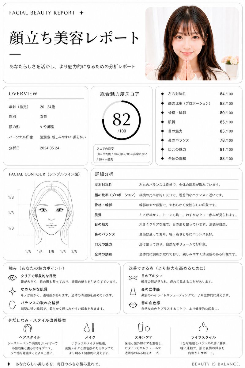 Informe de Belleza Facial Minimalista