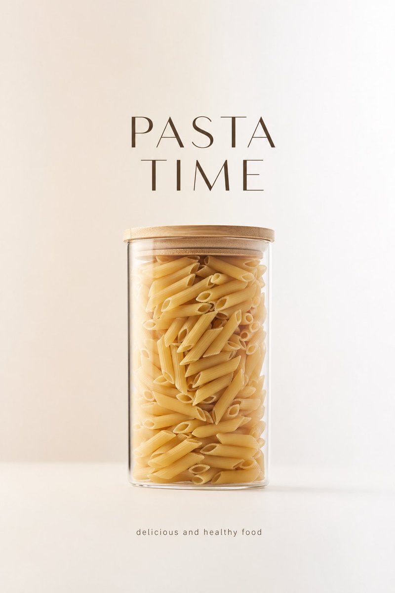 Minimalistische Pasta-Werbung