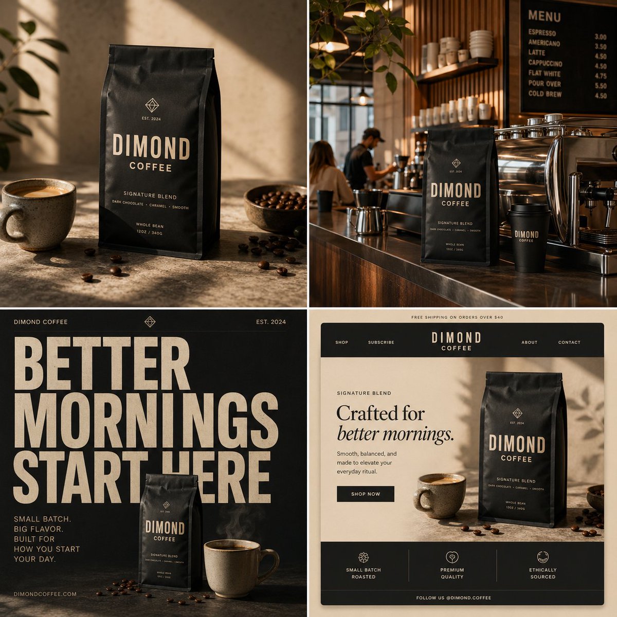 Kampagnen-Board für Kaffeemarke