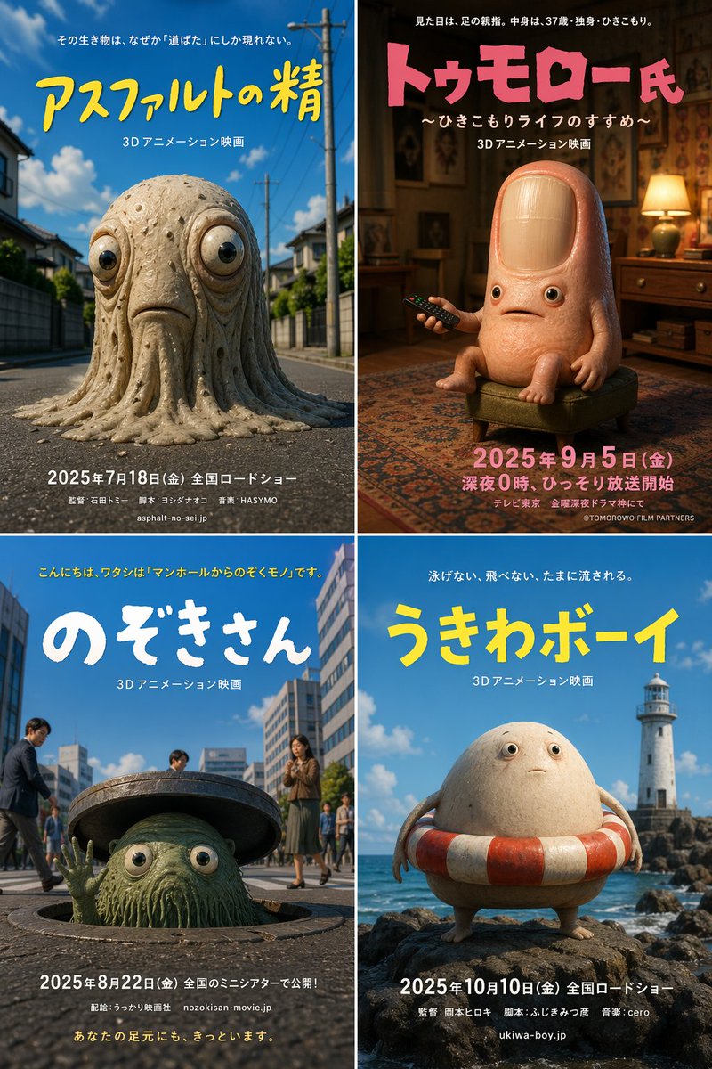 Surreale 3D-Monsterfilm-Poster