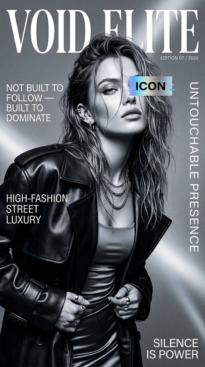 Schwarz-Weiß High-Fashion-Magazincover