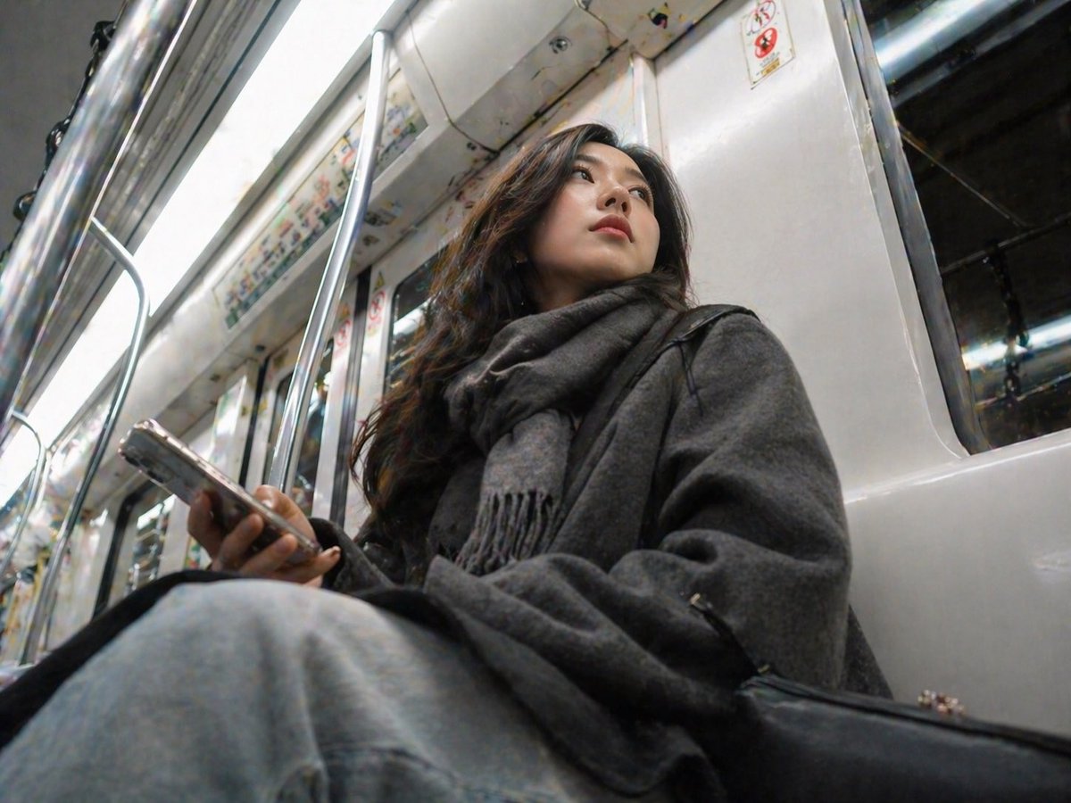 U-Bahn-Mädchen im Dokumentarstil