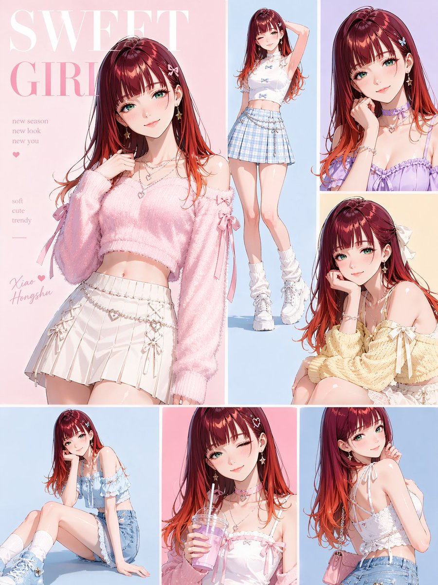 Collage Editorial de Moda Anime
