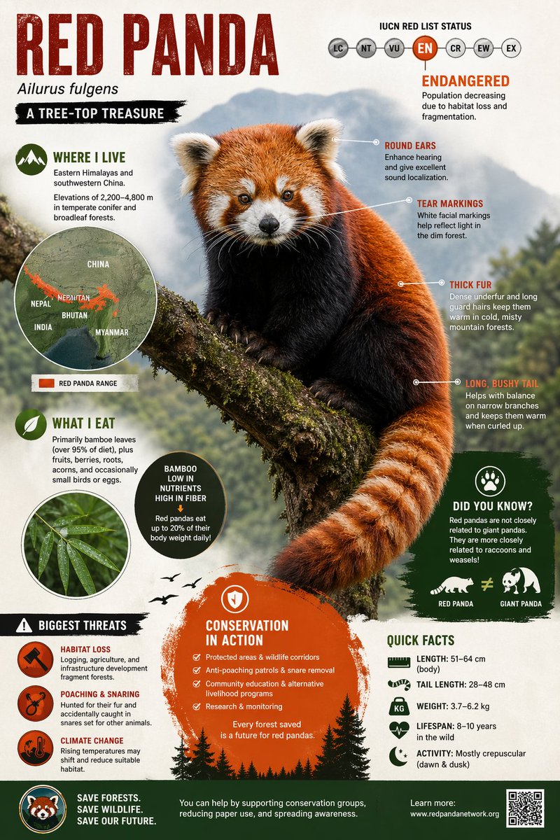 絶滅危惧種の動物をグラフィックイラストで表現したインフォグラフィック