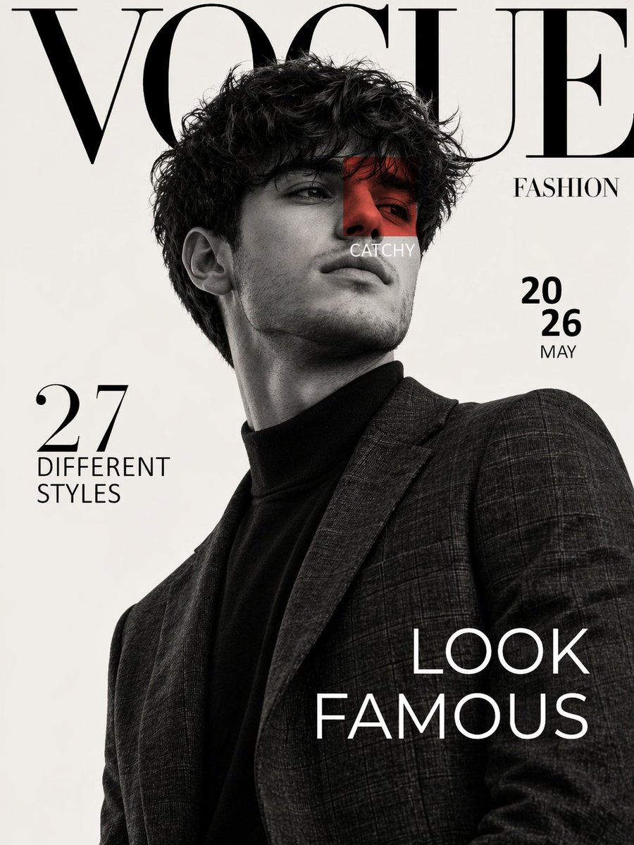 Black and White Vogue Magazine Cover
